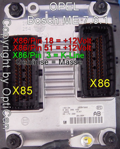 Bosch ME 7.6.1 (Opel) pinout diagram 2